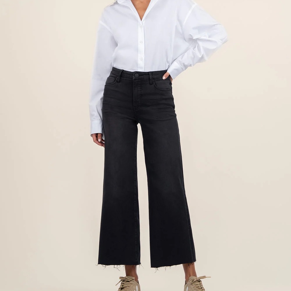 Kut from the Kloth Meg Wide Leg Black Jeans, 4P